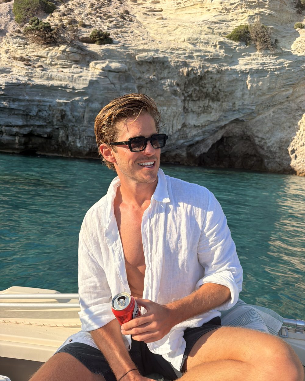 On a boat off the Greek coast